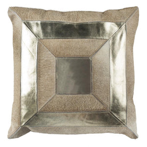 Covina Metallic Cowhide 20"X20" Pillow