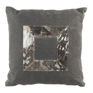 Grayer Metallic Cowhide 20"X20" Pillow