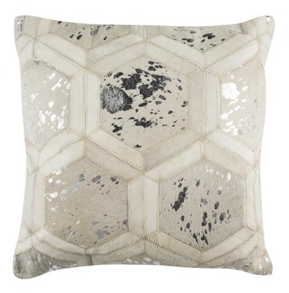 Maggie Metallic Cowhide 20"X20" Pillow