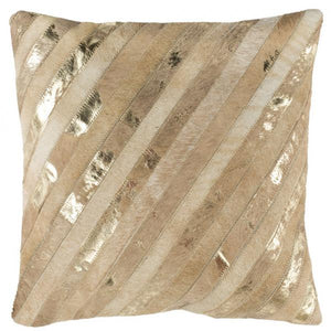 Latta Metallic Cowhide 20"X20" Pillow