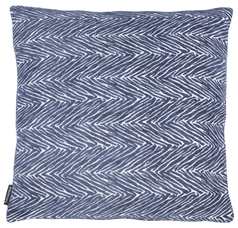 Brylie Pillow - Ultra-Soft Chevron Design in Blue & White for Chic Contemporary Home Decor 18"x18"