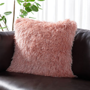 Shag Plush Shimmering Pillow - Soft Cushion for Living Room & Bedroom Decor, Stylish Comfort Upgrade
