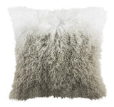 Safavieh Suri Pillow Sheep Skin Faux Plush Fur 20" White and Grey Hidden Zipper Polyfill PLS734A-2020 889048445581