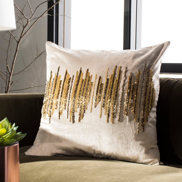 Safavieh Deston Darling  Pillow Beige/ Gold/Copper Viscose/Cotton PLS880A-2424