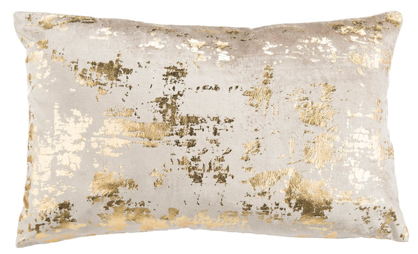 Safavieh Edmee Metallic Pillow Beige / Gold Viscose/Cotton/Poly Fil PLS881A-1236