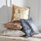 Safavieh Edmee Metallic Pillow Beige / Gold Viscose/Cotton/Poly Fil PLS881A-1236