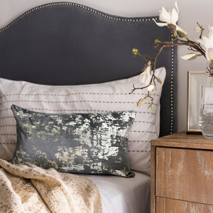 Safavieh Edmee Metallic  Pillow Midnight Blue/Silver Viscose/Cotton PLS881D-2424