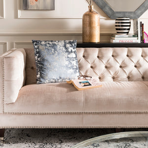 Safavieh Edmee Metallic  Pillow Midnight Blue/Silver Viscose/Cotton PLS881D-2424