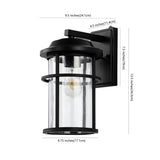 Safavieh Cianna Outdoor Wall Sconce -Set Of 2 Matte Black Metal / Glass PLT4017A-SET2