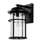 Safavieh Cianna Outdoor Wall Sconce -Set Of 2 Matte Black Metal / Glass PLT4017A-SET2