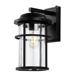 Safavieh Cianna Outdoor Wall Sconce -Set Of 2 Matte Black Metal / Glass PLT4017A-SET2