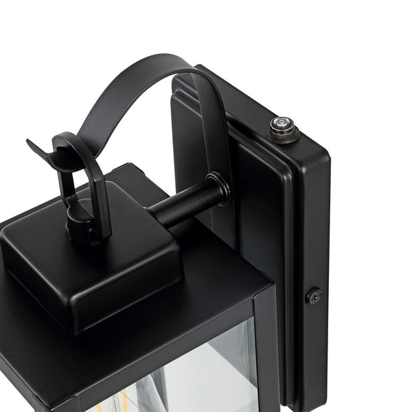 Safavieh Clemens Outdoor Wall Sconce -Set Of 2 Matte Black Metal / Glass PLT4018A-SET2