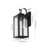 Safavieh Clemens Outdoor Wall Sconce -Set Of 2 Matte Black Metal / Glass PLT4018A-SET2