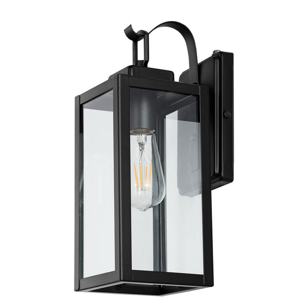 Safavieh Clemens Outdoor Wall Sconce -Set Of 2 Matte Black Metal / Glass PLT4018A-SET2