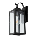 Safavieh Clemens Outdoor Wall Sconce -Set Of 2 Matte Black Metal / Glass PLT4018A-SET2