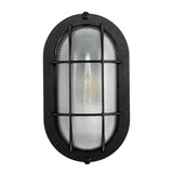 Safavieh Elora Outdoor Wall Sconce -Set Of 2 Textured Black Metal / Glass PLT4021A-SET2