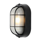 Safavieh Elora Outdoor Wall Sconce -Set Of 2 Textured Black Metal / Glass PLT4021A-SET2