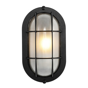 Safavieh Elora Outdoor Wall Sconce -Set Of 2 Textured Black Metal / Glass PLT4021A-SET2