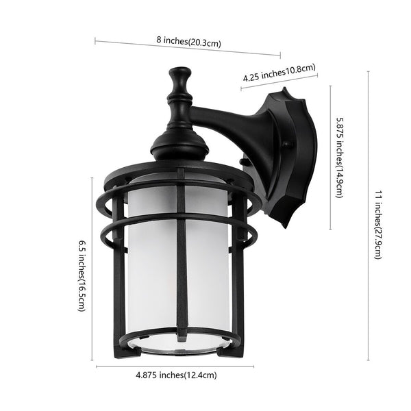 Safavieh Adisyn Outdoor Wall Sconce -Set Of 2 Black Metal / Glass PLT4025A-SET2