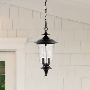 Safavieh Dowell Outdoor Pendant Black Metal / Glass PLT4033A