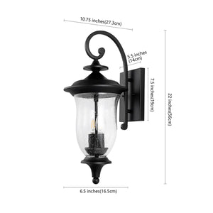 Safavieh Dowell Outdoor Wall Sconce -Set Of 2 Black Metal / Glass PLT4034A-SET2