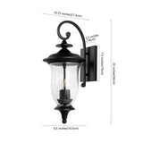 Safavieh Dowell Outdoor Wall Sconce -Set Of 2 Black Metal / Glass PLT4034A-SET2