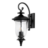 Safavieh Dowell Outdoor Wall Sconce -Set Of 2 Black Metal / Glass PLT4034A-SET2