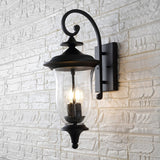 Safavieh Dowell Outdoor Wall Sconce -Set Of 2 Black Metal / Glass PLT4034A-SET2