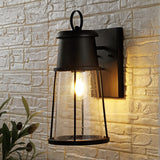 Safavieh Laela Outdoor Wall Sconce/Black -Set Of 2 Black Metal / Glass PLT4036A-SET2