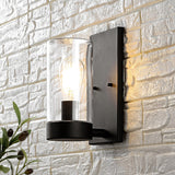 Safavieh Lianne Outdoor Wall Sconce/Black -Set Of 2 Black Metal / Glass PLT4038A-SET2