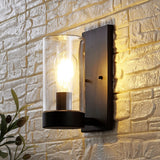 Safavieh Lianne Outdoor Wall Sconce/Black -Set Of 2 Black Metal / Glass PLT4038A-SET2