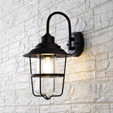 Safavieh Penber Outdoor Wall Sconce -Set Of 2 Black Metal / Glass PLT4040A-SET2