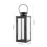 Safavieh Lorient Outdoor Lantern -Set Of 2 Black Metal / Glass PLT4068A-SET2