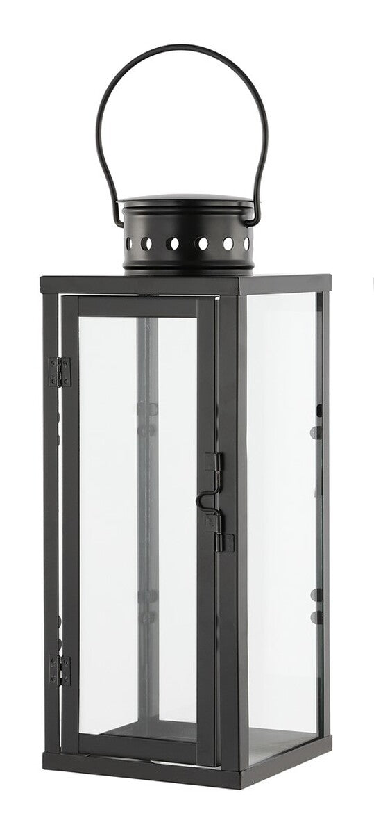 Safavieh Lorient Outdoor Lantern -Set Of 2 Black Metal / Glass PLT4068A-SET2