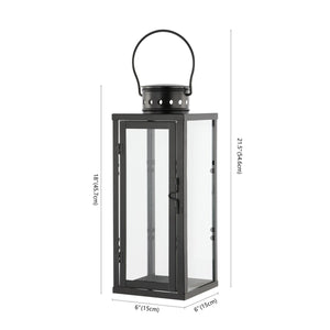 Safavieh Lorient Outdoor Lantern -Set Of 2 Black Metal / Glass PLT4069A-SET2