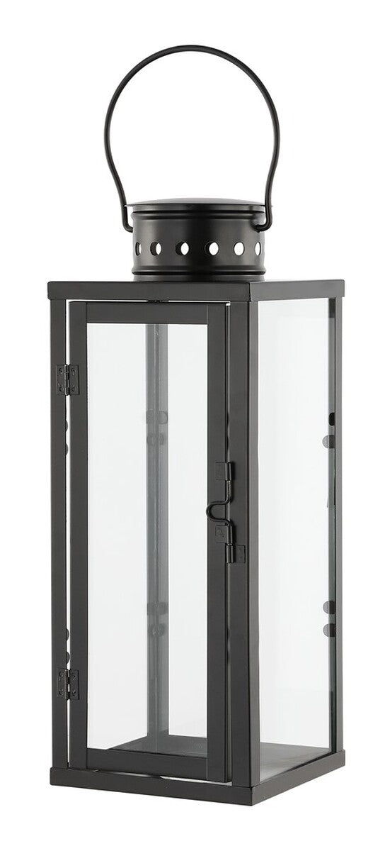 Safavieh Lorient Outdoor Lantern -Set Of 2 Black Metal / Glass PLT4069A-SET2