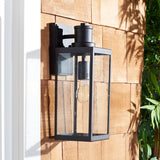 Safavieh Agni Outdoor Wall Sconce -Set Of 2 Black 20% Steel+80% Glass PLT7014A-SET2