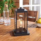 Safavieh Rinnah Outdoor Table Lamp Black 50% Steel+50% Glass PLT7037A