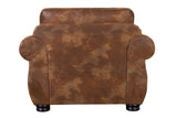 Porter Designs Hunter Wildlife Pattern Reversible to Leather-Look Transitional Chair Brown 01-33C-03-8020