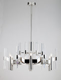 Bethel Chrome Chandelier in Metal & Crystal