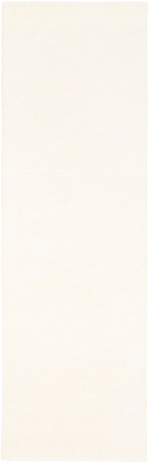 Parma PMA-2301 Modern Viscose, Wool Rug PMA2301-268 Cream, Ivory 50% Viscose, 50% Wool 2'6" x 8'