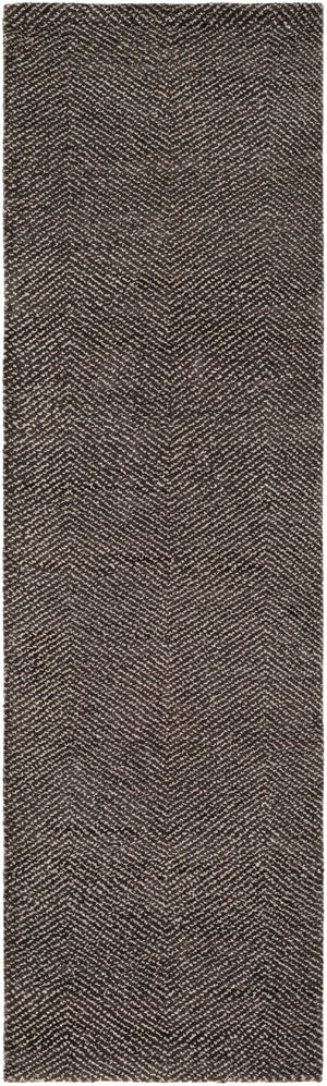 Parma PMA-2302 Modern Viscose, Wool Rug PMA2302-268 Charcoal, White 50% Viscose, 50% Wool 2'6" x 8'