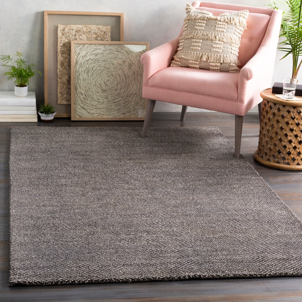 Parma PMA-2302 Modern Viscose, Wool Rug PMA2302-912 Charcoal, White 50% Viscose, 50% Wool 9' x 12'