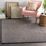 Parma PMA-2302 Modern Viscose, Wool Rug PMA2302-912 Charcoal, White 50% Viscose, 50% Wool 9' x 12'