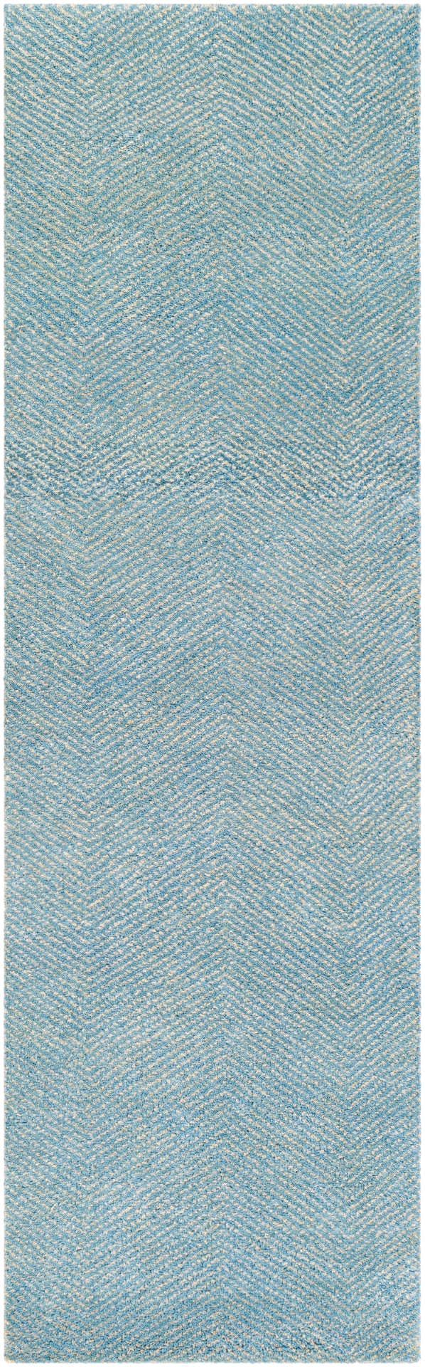 Parma PMA-2305 Modern Viscose, Wool Rug PMA2305-268 Sky Blue, Light Gray 50% Viscose, 50% Wool 2'6" x 8'
