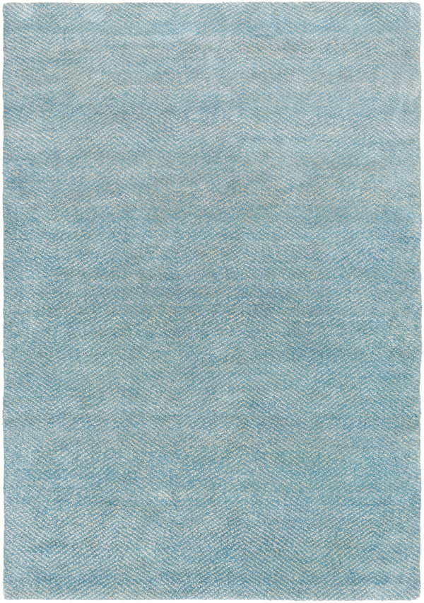 Parma PMA-2305 Modern Viscose, Wool Rug PMA2305-912 Sky Blue, Light Gray 50% Viscose, 50% Wool 9' x 12'