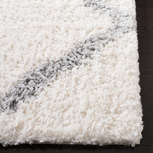 Parma Shag 521 Shag & Flokati Power Loomed Polypropylene Pile Rug Cream / Grey