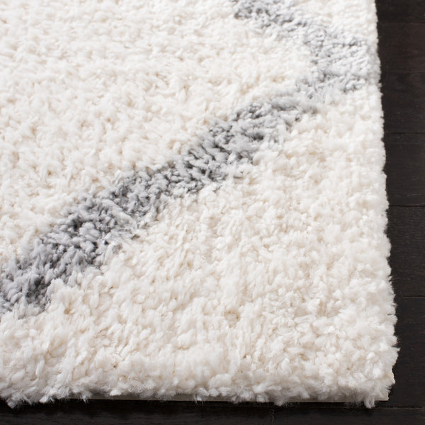 Parma Shag 521 Shag & Flokati Power Loomed Polypropylene Pile Rug Cream / Grey