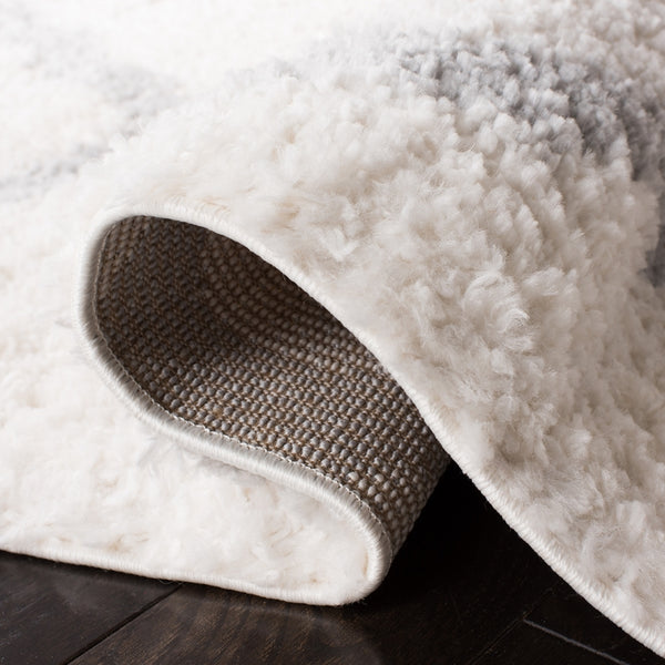 Parma Shag 521 Shag & Flokati Power Loomed Polypropylene Pile Rug Cream / Grey