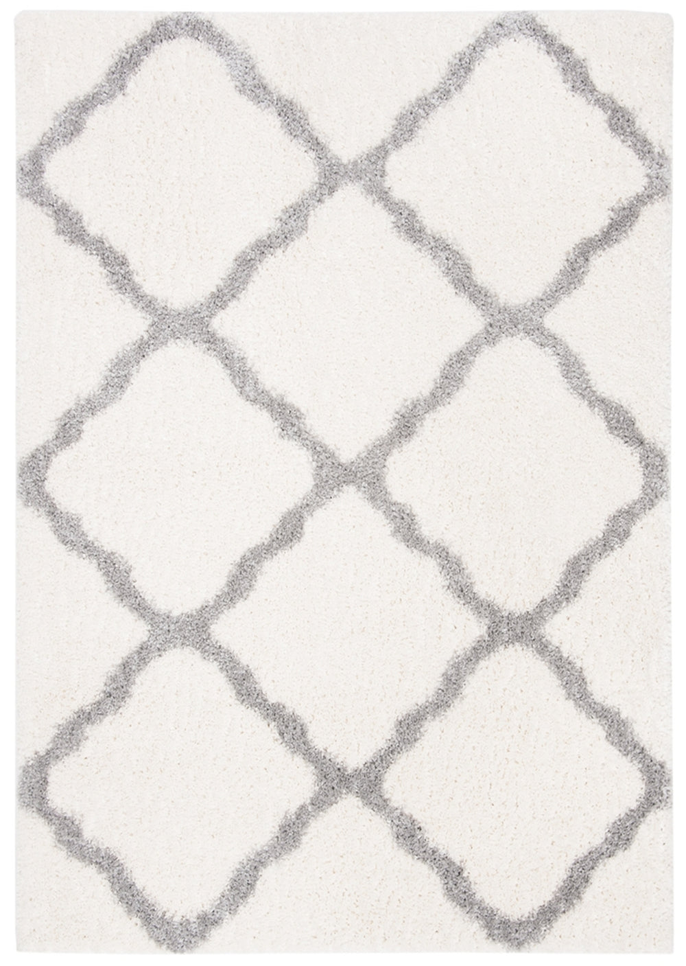 Parma Shag 521 Shag & Flokati Power Loomed Polypropylene Pile Rug Cream / Grey